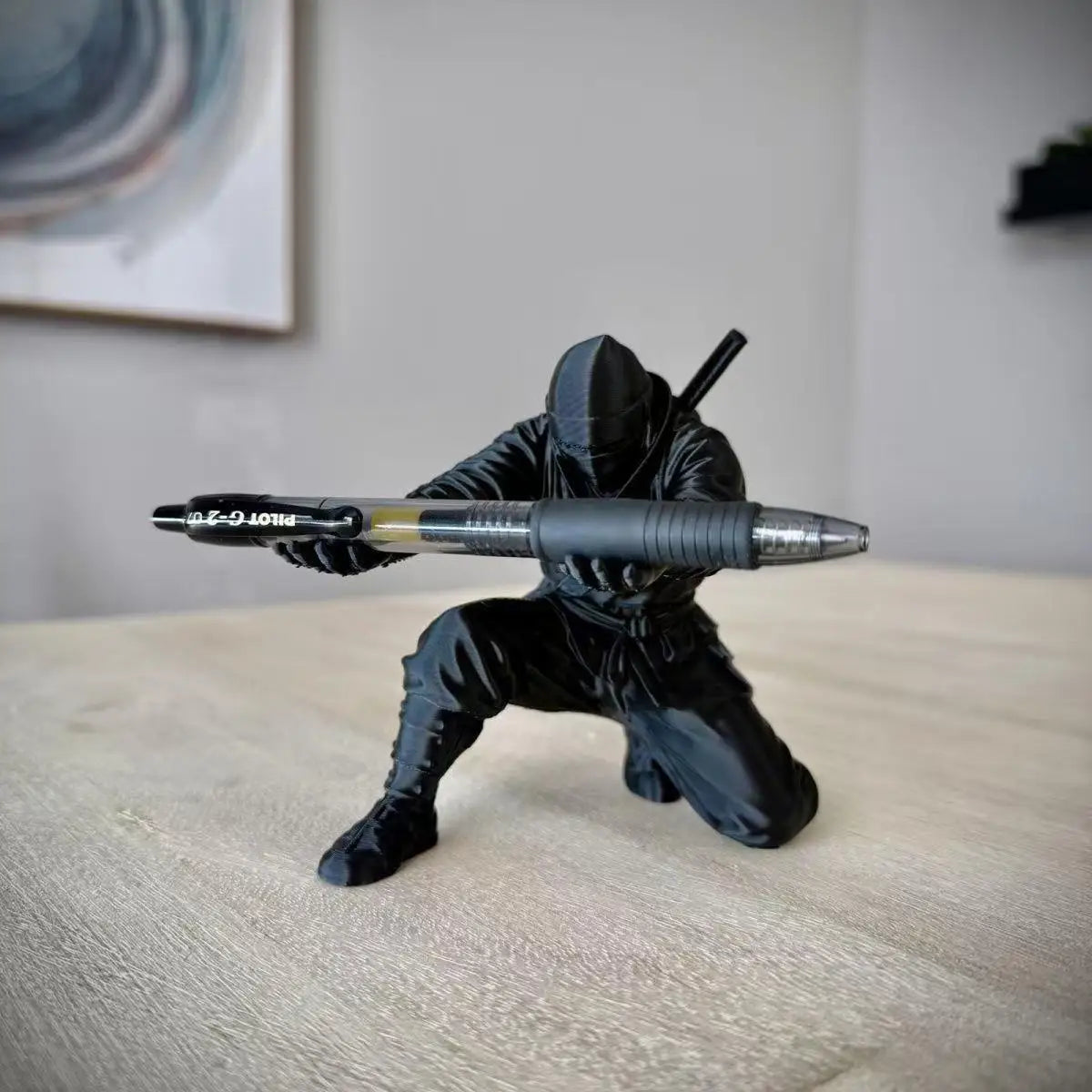 Desktop Art 3D Printed Ninja Pen Holder Unique Figurine Stationery Organizer Pencil Figurines Desk Decor Craft For Pen Storage