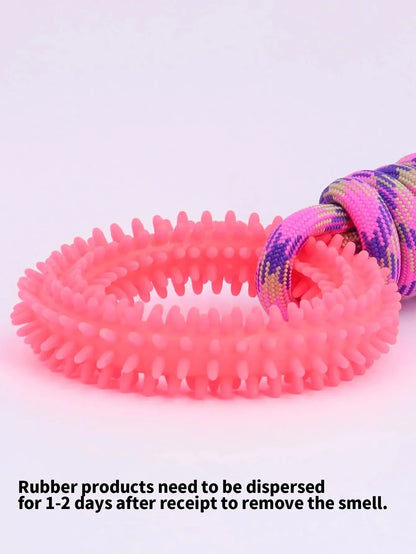 Dog Toys Chew Resistant Nylon Rope Toys Pet Colorful Woven Knot Rubber Toys Dog Self Fun Outdoor Swimming Toys Pet Supplies