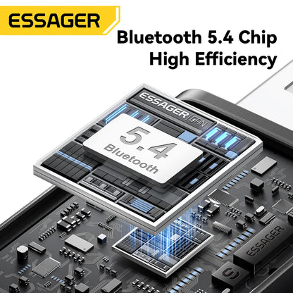 ESSAGER Bluetooth 5.4 Car Adapter Wireless FM Transmitter Audio Receiver&Handsfree Call Auto Stereo Mic Car Adapter Accessories