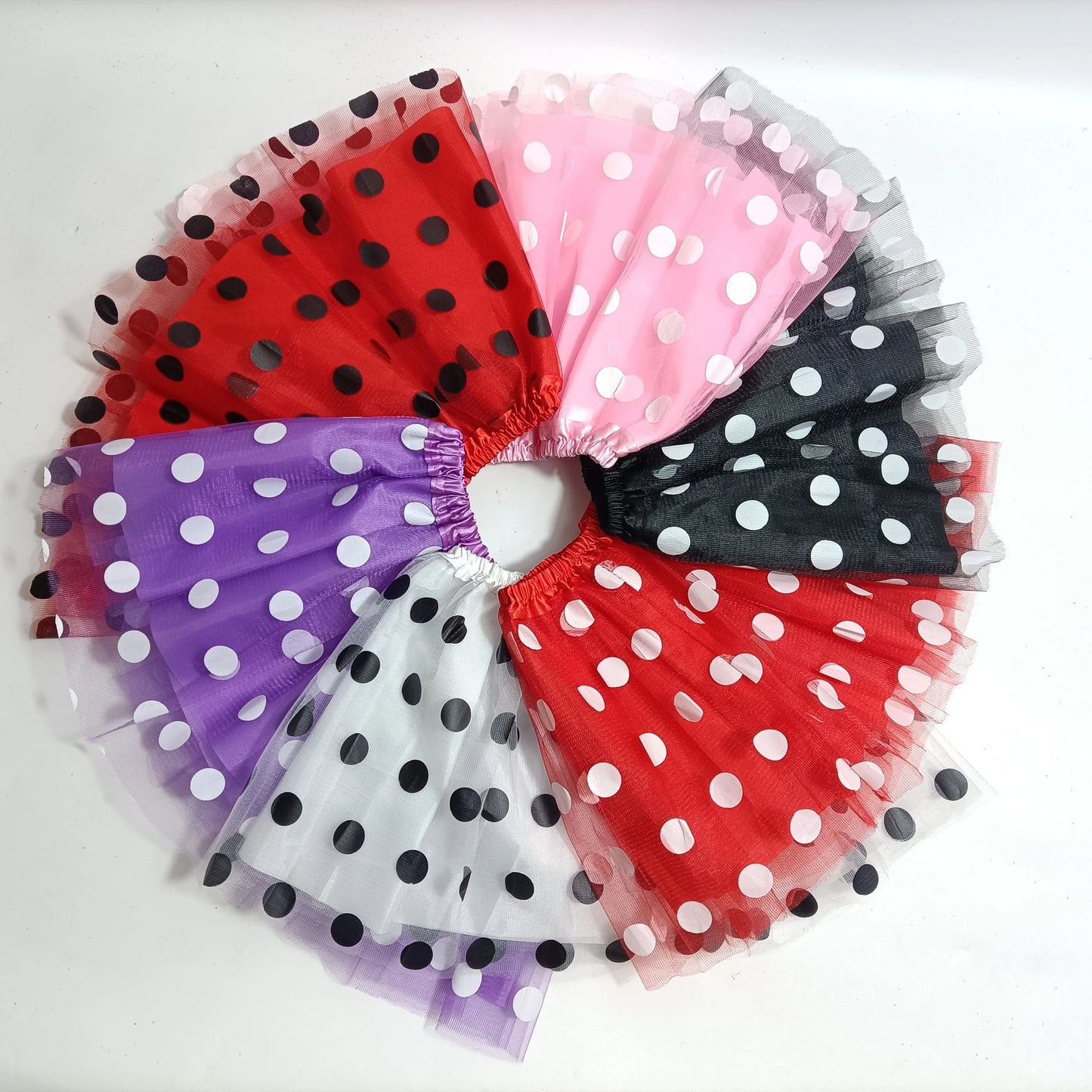 Children's Mesh TUTU Skirt, Polka Dots Skirt Light and Bright Dance Dress, with Multiple Colors to Choose from