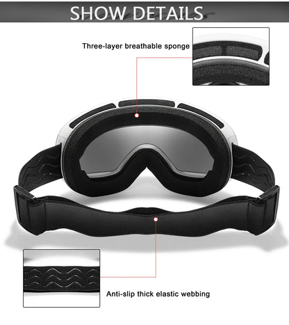 Winter Outdoor SKI Goggles Men And Women Teen, Free Optical Frame and Bag, UV400 Anti-Fog Snowboard Eyewear, Charistmas Gifts