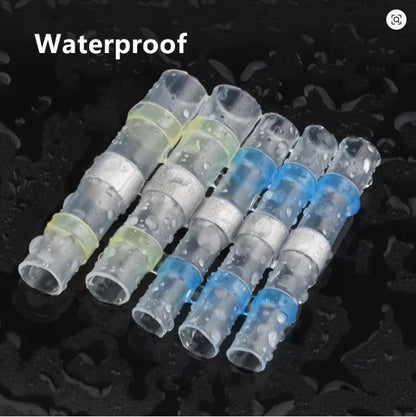 50-500PCS Waterproof Heat Shrink Solder Seal Wire Connectors 26-10 AWG Adhesive Butt Splice Terminal Kit for Cable Repair