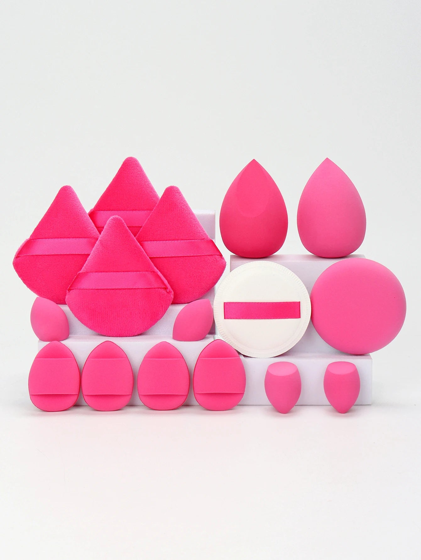 Cat Powder Cotton Candy 16-Piece Set 2 Makeup Eggs & 4 Mini Makeup Eggs & 2 Cotton Candy Powder Puff & 4 Powder Puff & 4 Mini C