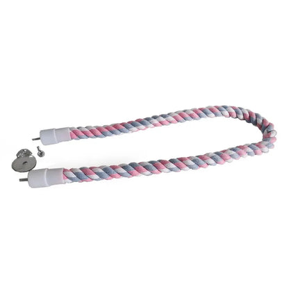 1PC Pet Bird Bite Toy Parrot Color Cotton Rope Toys Elastic Parrot Climbing Toys Sturdy Bird Swing rope Pet Cage Toy Swing Stand