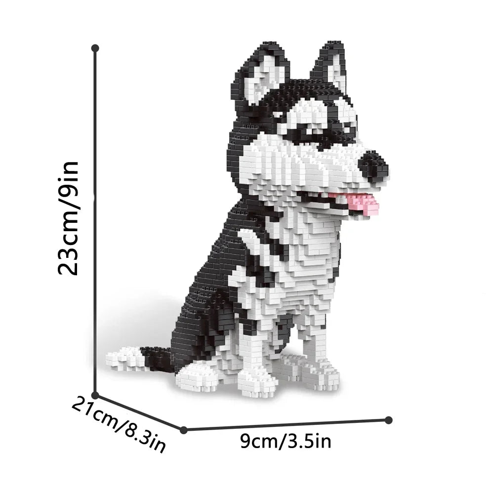 KNEW BUILT Shiba Inu Dogs Model Micro Mini Building Blocks: Educational Recreation Toys for Pet Lover Gifts and Husky Decor