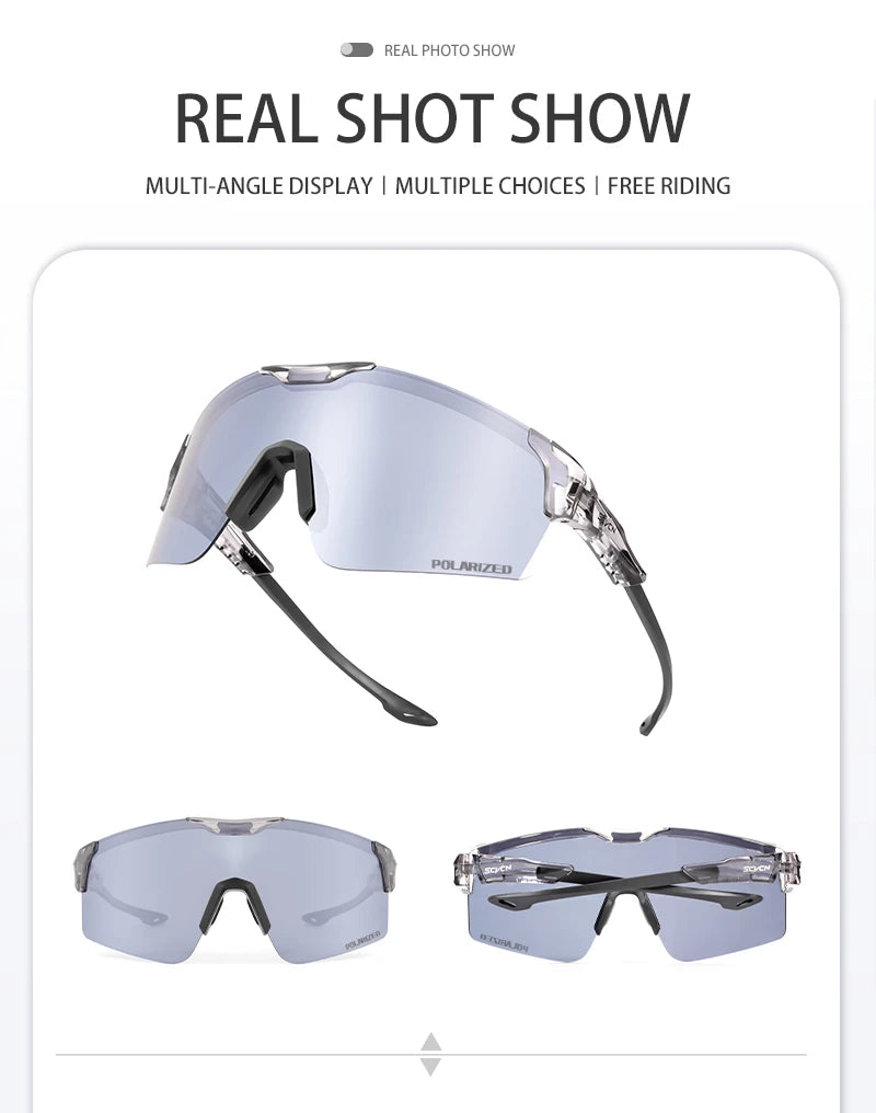 SCVCN Polarized Cycling Sunglasses Outdoor Sports Bicycle Sunglasses Men Women MTB Cycling Glasses Road Bike Glasses