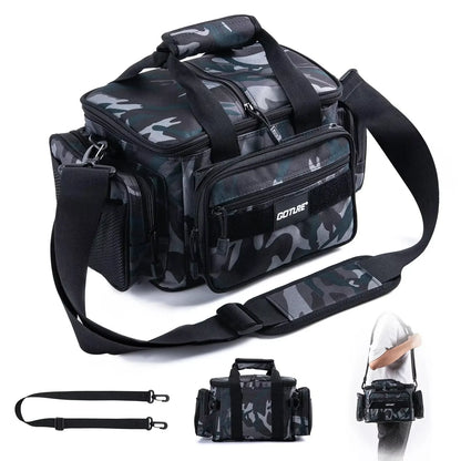 Goture Fishing Tackle Bags 38*23*19cm Shoulder Bag High Capacity 600D Oxford Cloth Outdoor Cycling Backpack Camping Picnic Bag
