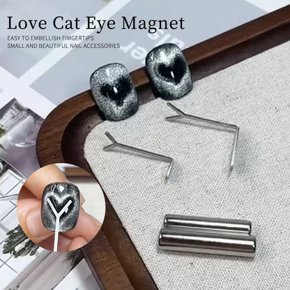 1/2/4pcY-shaped Love Heart Magnetic Auxiliary Tool For Match with Nail Magnet Suck Cat Eye Heart Shapes Effect Nail Gel DIY Tool