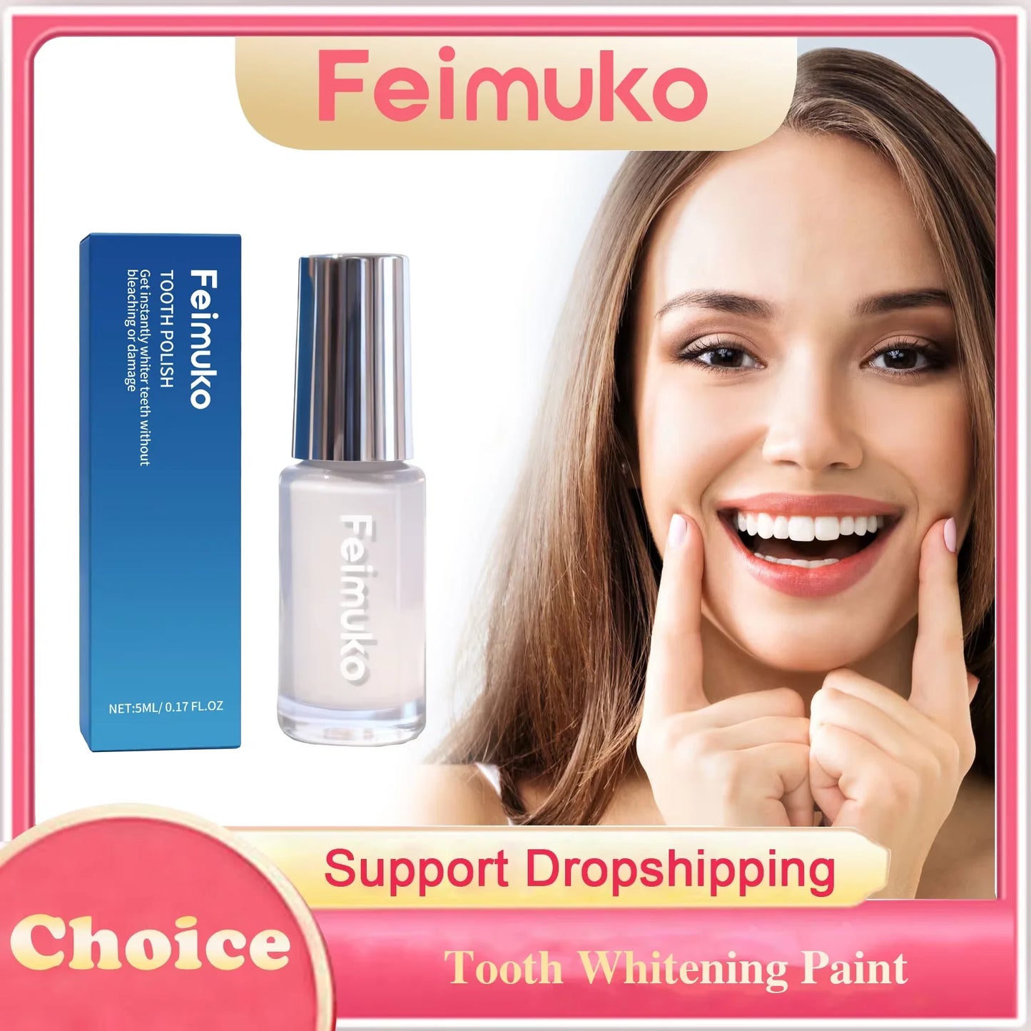 Tooth Whitening Paint Dental Bleaching Remove Tooth Pigments Stains Fresh Breath Oral Hygiene Brightening Tooth Polish Paint 5ml