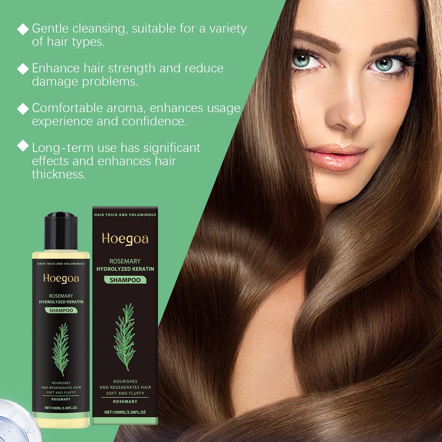 Natural Rosemary Hair Shampoo Reduce Hair Loss Clean Dandruff Nourish Moisturize Scalp Improve Hair Quality Hair Care Product