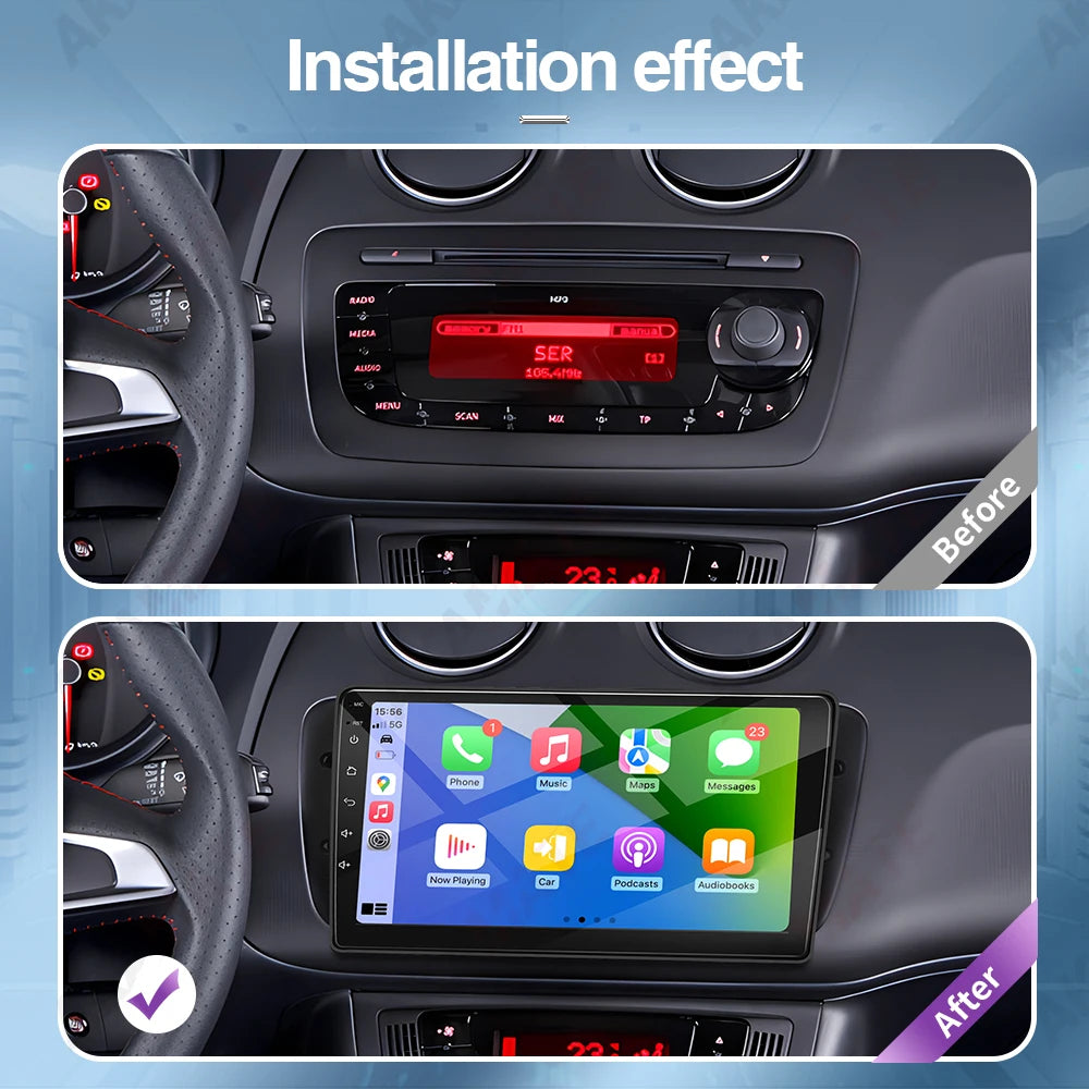 Android Car Radio for Seat Ibiza MK4 6J 2008-2015 Multimedia Player CarPlay Android Auto GPS Bluetooth WIFI Car Head Unit 9inch