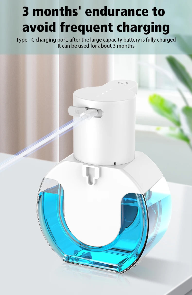 New Wall Mounted Automatic Soap Dispenser Foam Smart Hand Washing Machine 500ml Liquid Rechargeable Bathroom Induction Sensor