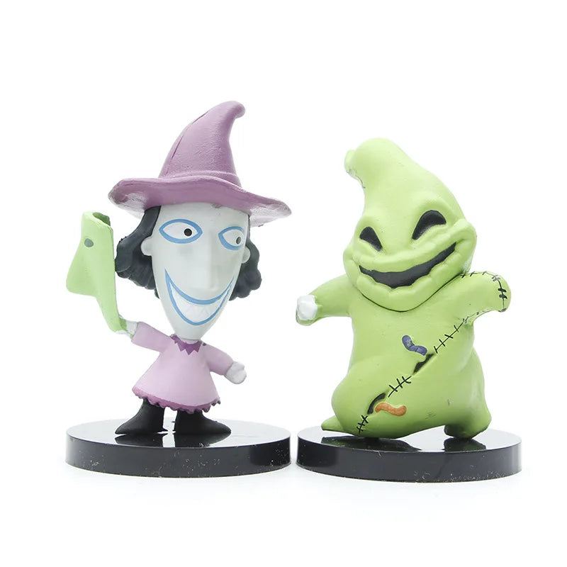 10 Pieces / Set Cartoon The Nightmare Sally Skellington Jack Action Figure Toy Christmas PVC Model Vinyl Figurine Halloween Gift