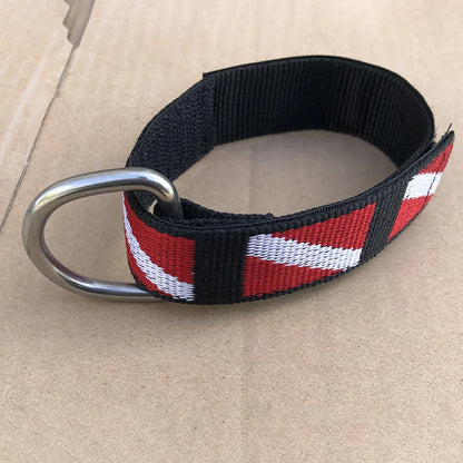 1pc Adjustable Scuba Diving Wrist Strap Lanyard Webbing Band With Metal D-Ring Freediving Webbing Holder Strap Swim Pool Parts