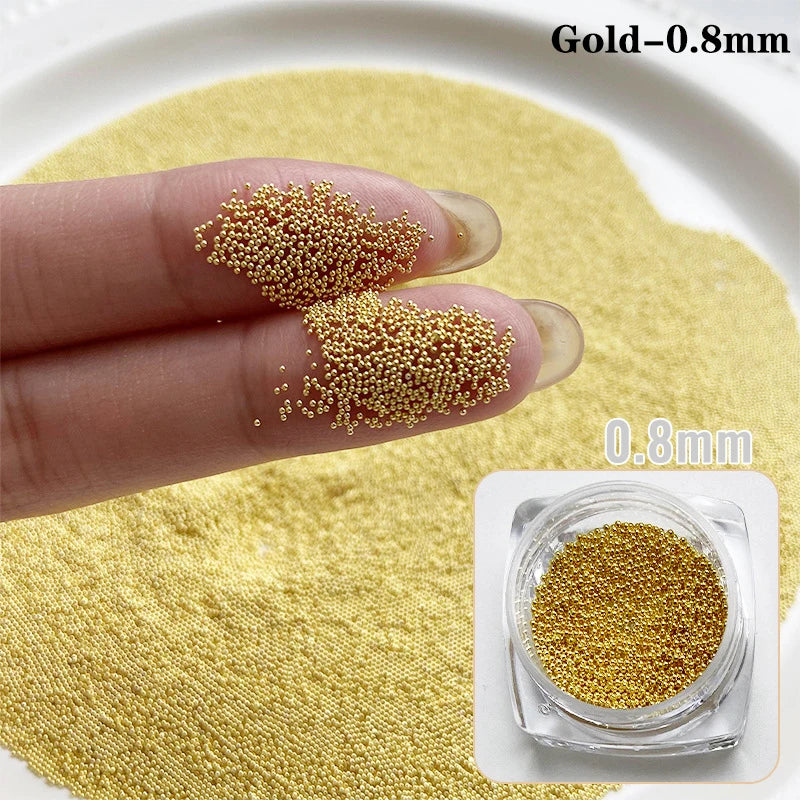 0.4mm-1.5mm Mini Steel Ball Metal Micro Caviars Alloy Nail Art Rhinestones Jewelry Manicure Accessories DIY Ornaments