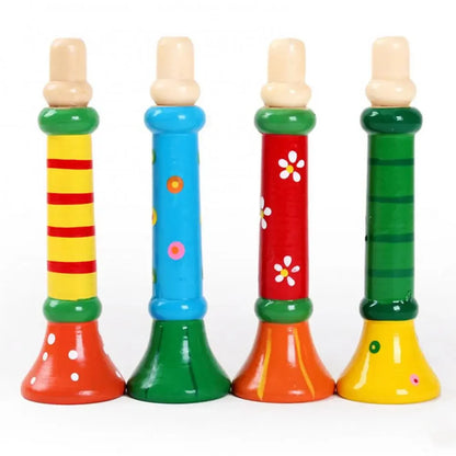 KTV Party Wooden Trumpet Toy Horn Whistle Musical Instrument for Toys Sound Training Games