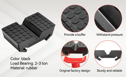 Car Slotted Lift Jack Stand Rubber Pad Saddle Adapter for All-in-One Frame Rail Pinch Lifting Repair Tools Safety Grip Pads