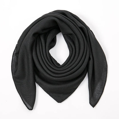 90*90cm Thin Soft Square Scarves for Women Simplicity Solid Color Cotton Linen Headscarf Muslim Female's Hijabs Bag Accessories