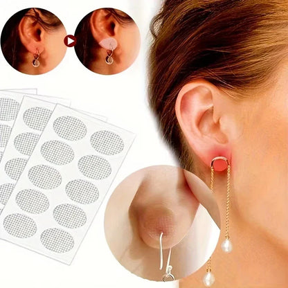 200/100Pcs Clear Invisible Earlobes Protective Stickers For Stretched Ear Lobes And Relieve Strain From Heavy Earrings