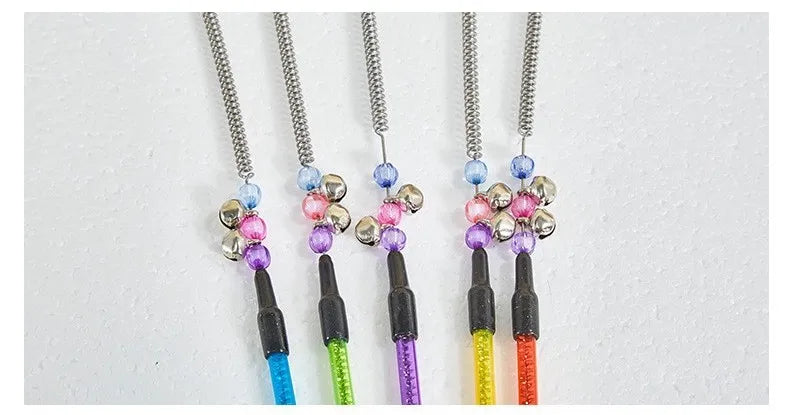 Cat Toy Feather Cats Sticks Teaser Cat Toys Interactive Spring Handle Kitten Toys with Bell Training Cats Stick Toy Pet Supplies