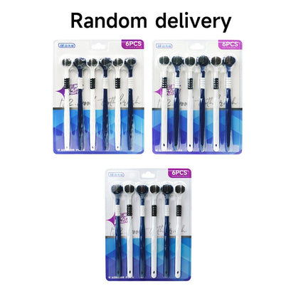 3D Manual Toothbrush 6pcs Three sided U-shaped Soft Toothbrush for Comprehensive Oral Cleaning for Adults, Men and Women, Coup