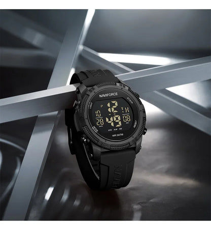 NAVIFORCE NF7104  Men's LCD Digital Casual Date and Week Alarm Waterproof Silicone Strap Electronic Watch