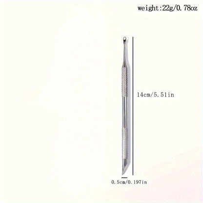 1/2pcs Stainless Steel Cuticle Pusher Nail Care Tool, Multifunctional Dead Light Beige Remover, Foot Pedicure and Manicure File