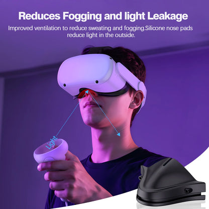 HUADAI design Face Cushion Pad Compatible with Quest 2/Quest 3/Quest 3S Accessories , with Glasses Spacer Air-Circulation Design