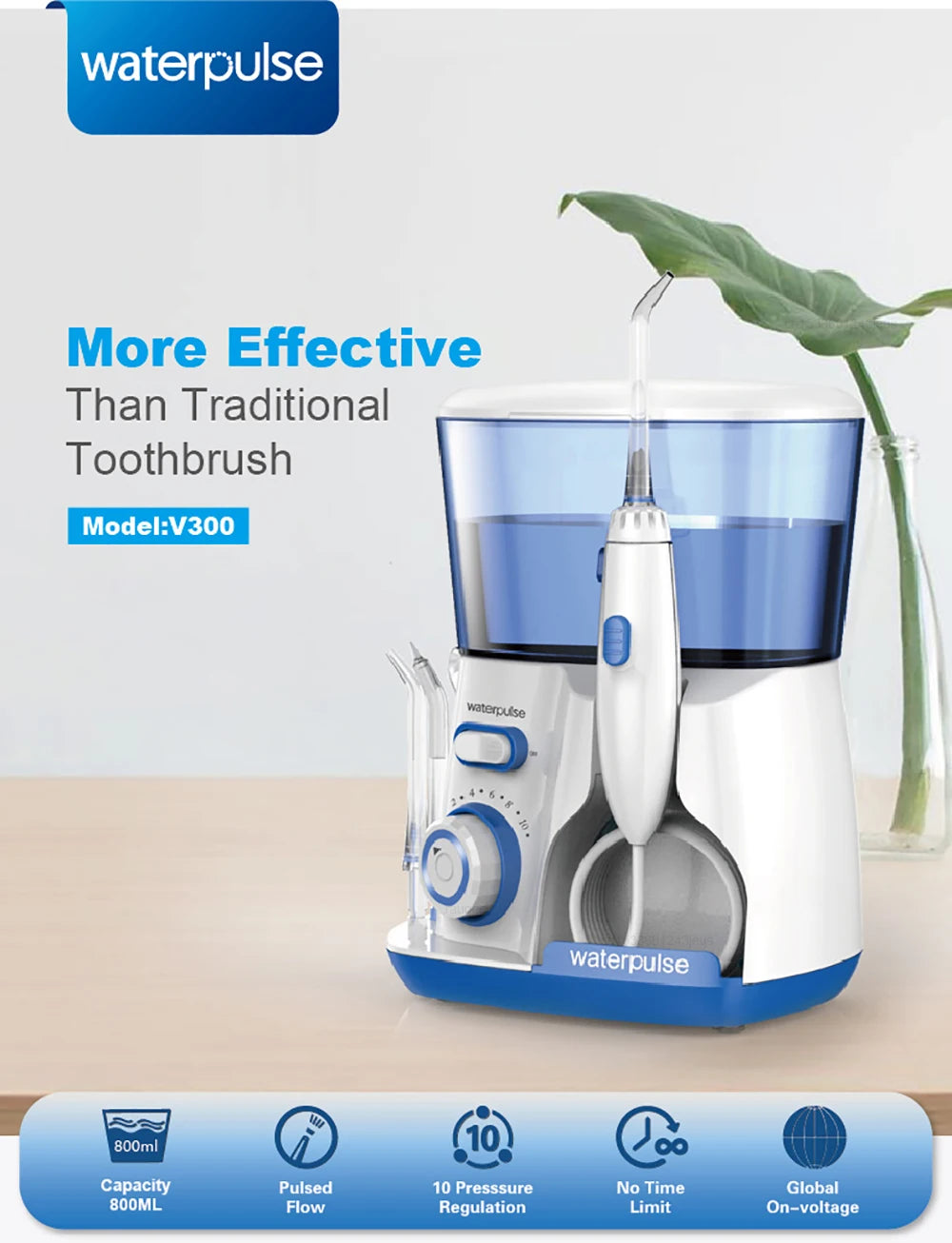 Oral Irrigator Dental Water Flosser for Teeth High Pressure Electric Dental Irrigator Water Flosser Mouth Washing Machine 800ML
