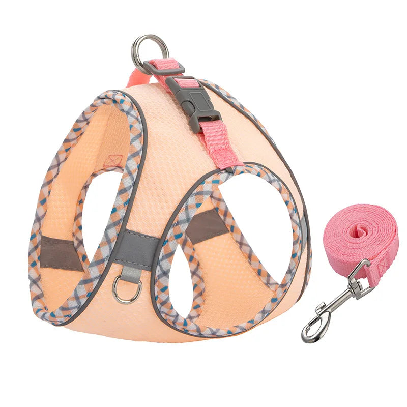 Pet Dog Harness and Leash Set for Small Medium Dogs Outdoor Walking Reflective Cat Vest Harness Chihuahua Yorkie Pet Supplies