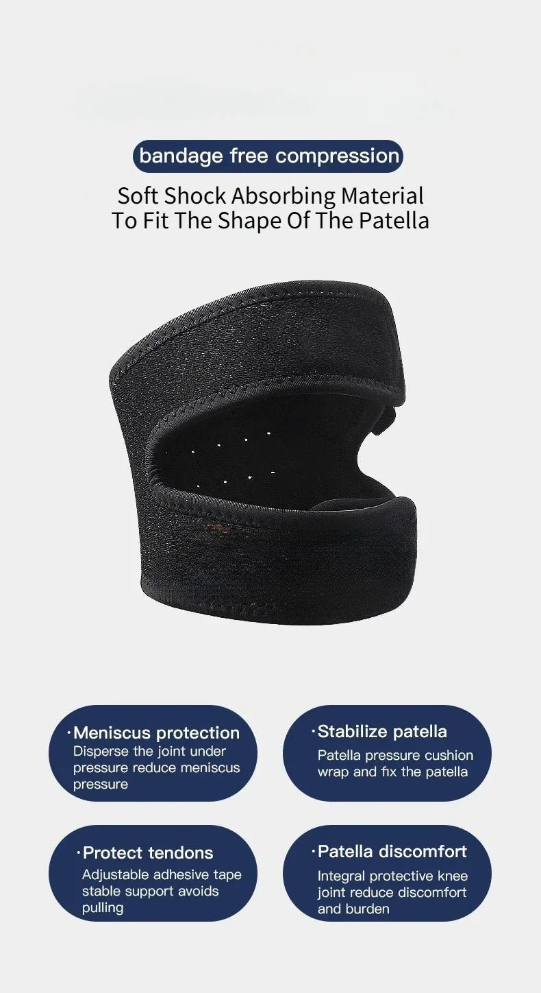 1PC Pressurized Knee Wrap Sleeve Support Bandage Pad Elastic Braces Knee Hole Kneepad Safety Basketball Tennis Cycling Knee Pads