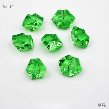100PCS Plastic Gems Ice Grains Colorful Stones Children Jewels Acrylic Jewels Ice Counter Crystal Diamonds DIY Crafts Beads Toy