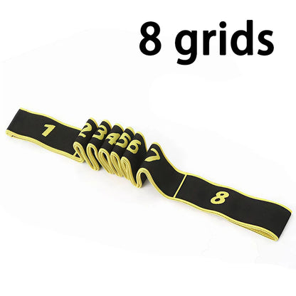 8/10 Sections Dance Resistance Band Yoga Stretching Pilates Fitness Digital Elasticity Elastic Stretch Training Tension Belt