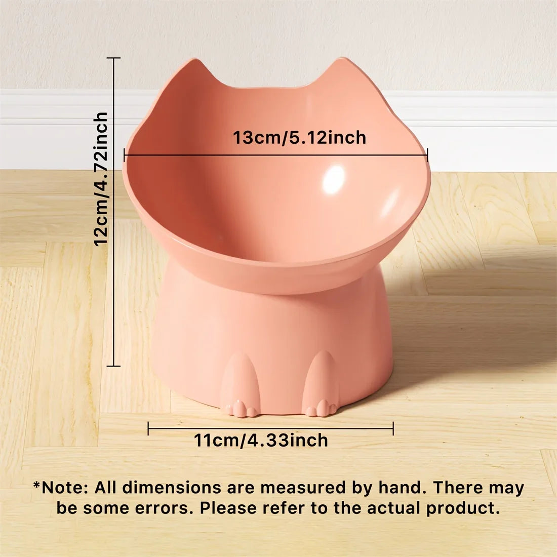 1pcs WhiskerWare Elevated Cat Bowl, Anti-Tip Plastic Raised Pet Feeding Dish with Tilted Edge, Neck Protection Kitty Food