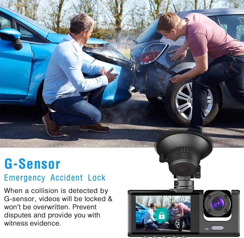 1080P Car Dvr 2/3 Camra Dash Cam for Cars Camera for Vehicle Recorder Video Front Optional Rear Camera  Night Vision Dashcam
