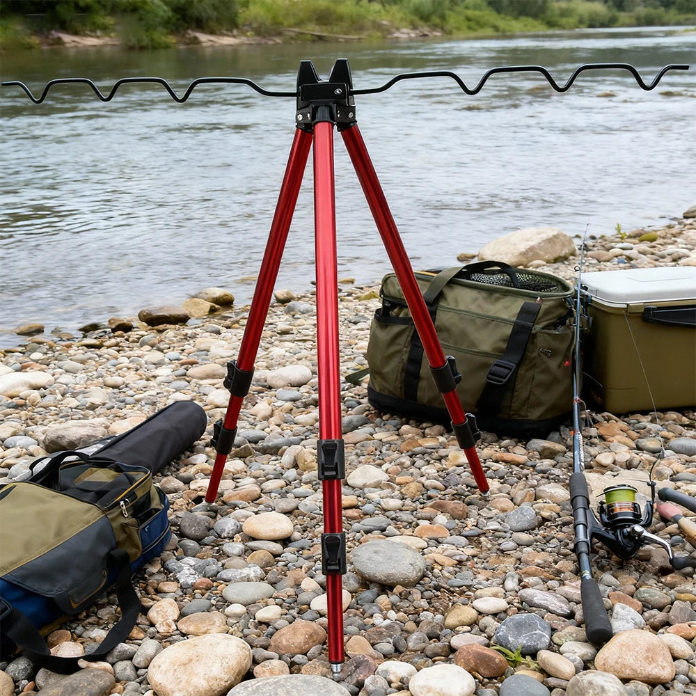 Telescopic Aluminum Alloy Fishing Rods Tripod Stand Holder for Telescopic And Hand-held Rods Durable Fishing Gear Accessory
