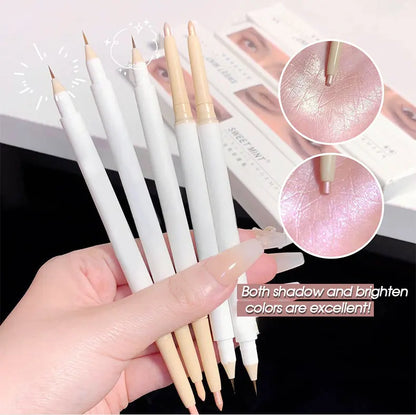 Double head lying Silkworm Pen matte Pearlescent Fine Flash Brightening Shadow Pen Outline pen under eyelid to pen