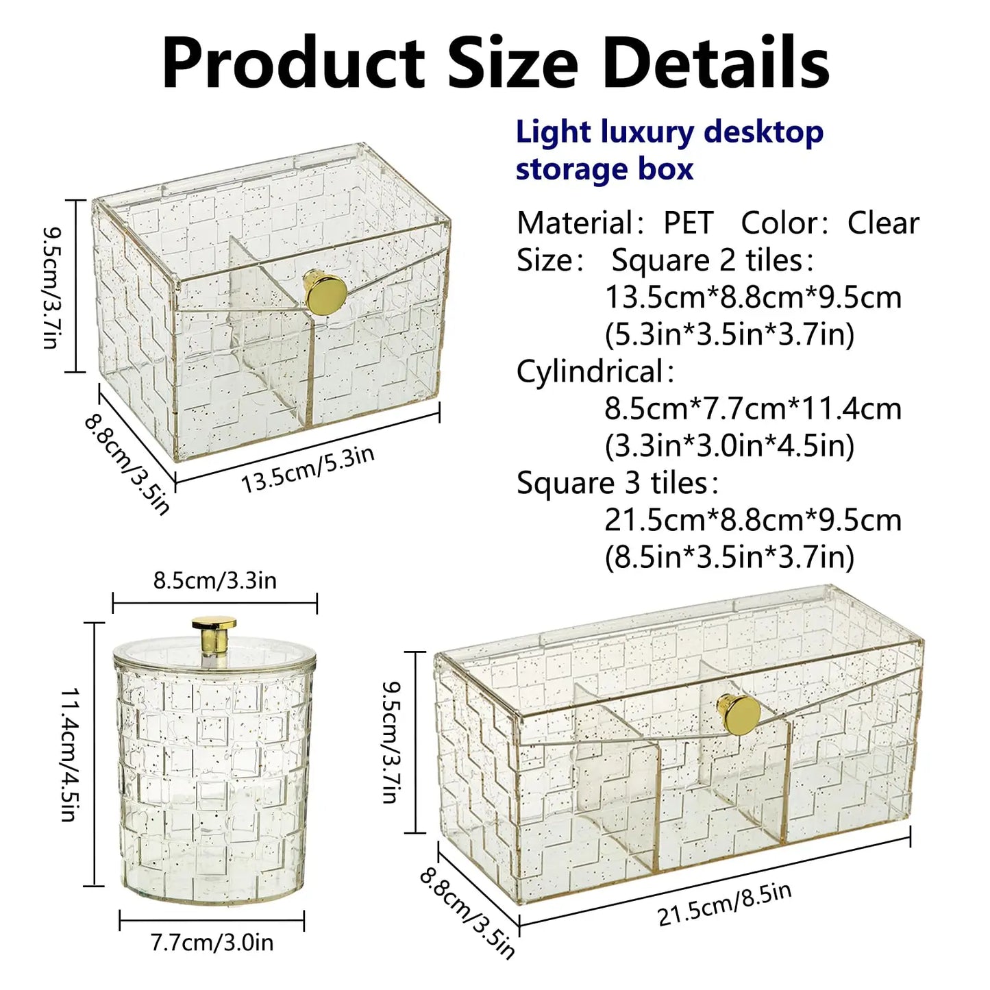 Qtip Holder Dispenser  Clear Bathroom Organizer Jar  Swab/Pad/Ball Holder Container Cosmetics Storage Boxes for Vanity