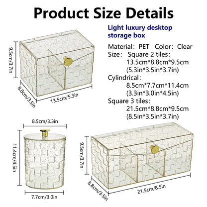 Qtip Holder Dispenser  Clear Bathroom Organizer Jar  Swab/Pad/Ball Holder Container Cosmetics Storage Boxes for Vanity