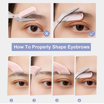 1/2/3Pcs Eyebrow Trimming Knife Eyebrow Face Razor For Women Eyebrow Scissors With Comb Brow Trimmer Scraper easy to use