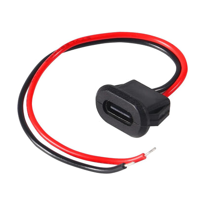 5/10pcs Type-C Female Chassis Connector USB C Female Chassis Direct Crimp Jack Female Charging Port Extension Power Cable