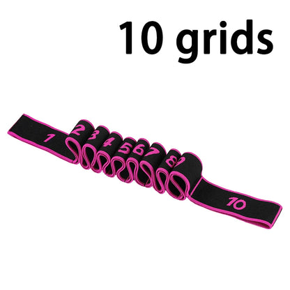 8/10 Sections Dance Resistance Band Yoga Stretching Pilates Fitness Digital Elasticity Elastic Stretch Training Tension Belt