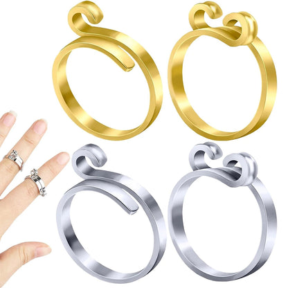 2pcs Adjustable Knitting Crochet Loop Ring Knittied Yarn Guide Finger Faster Holder Thimble Crocheters Thread Ring Sewing Tools