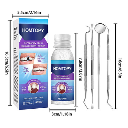 Moldable Teeth Repair Kit Temporary Dental Replacement Kit Thermal Beads For Filling Fix The Missing And Broken Tooth Artificial