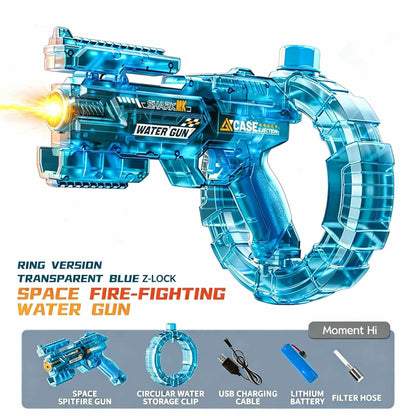 Simulated Firing and Recoil Electric Water Gun Toys Children Automatic Sensor Lights Water Pistol Summer Outdoor Beach Kids Toy
