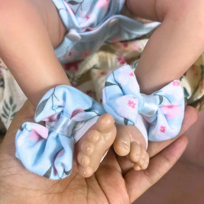 46CM Finished Reborn Baby Doll Felicia Newborn Open Blue Eyes Doll Soft Hand-Rooted Hair 3D Skin Tone Visible Veins Gift Toy