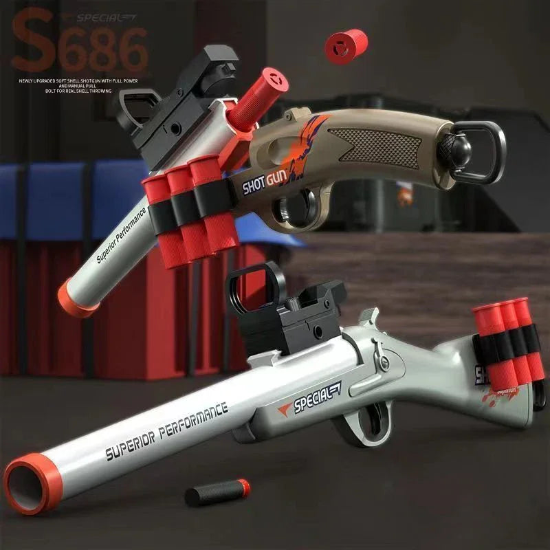 S686 Throwing Shell Toy Gun Soft Bullet Airsoft Launcher Outdoor Sports CS Game Pistola Shooter Fun Toy for Boys Gift