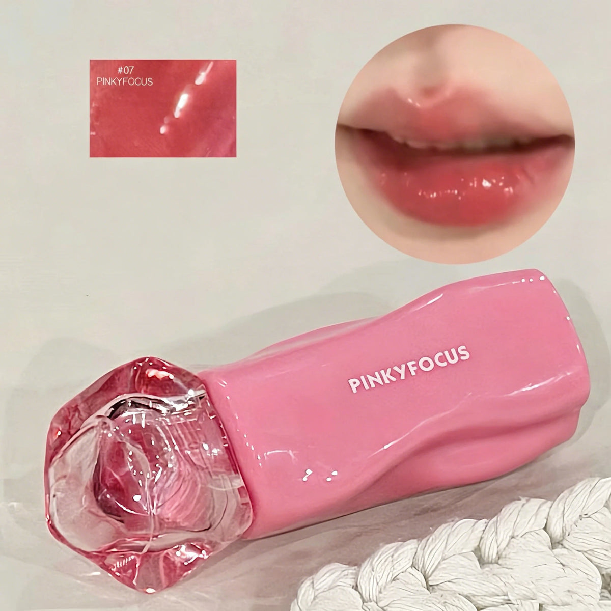 Pinkyfocus Glossy Mirror Lip Gloss Hydrating Juicy Nude Lip Tint Long Lasting Daily Natural Makeup for Spring Summer