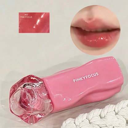 Pinkyfocus Glossy Mirror Lip Gloss Hydrating Juicy Nude Lip Tint Long Lasting Daily Natural Makeup for Spring Summer