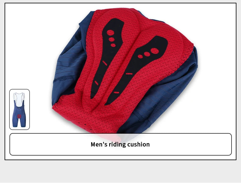 X-TIGER Men's Cycling Shorts Long Distance Riding Bib Shorts Pro Men's Cycling Shorts High Density Foam Cushion 5 CM Leg Gripper